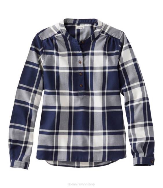 L.L.Bean Feather-Soft Twill Shirt Women J46J180 Clothing Bright Navy