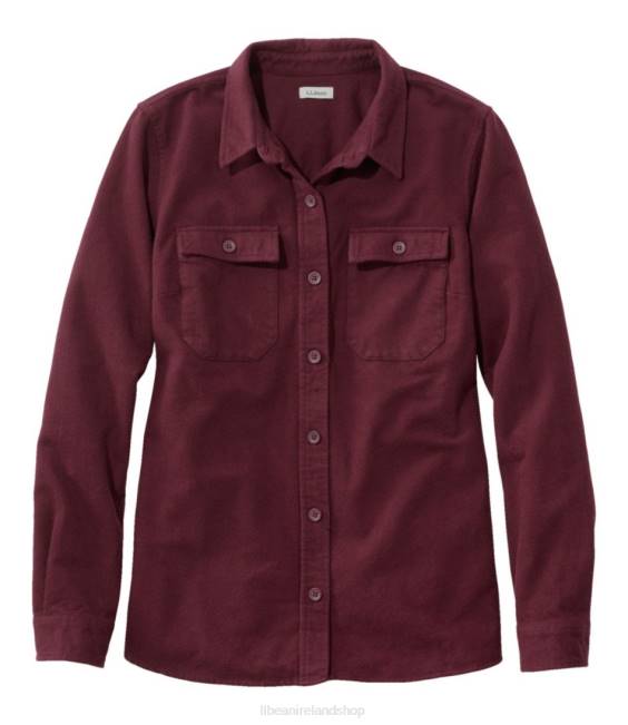 L.L.Bean Heritage Chamois Shirt Women J46J5896 Clothing Deep Wine