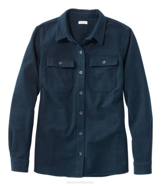 L.L.Bean Heritage Chamois Shirt Women J46J6996 Clothing Navy