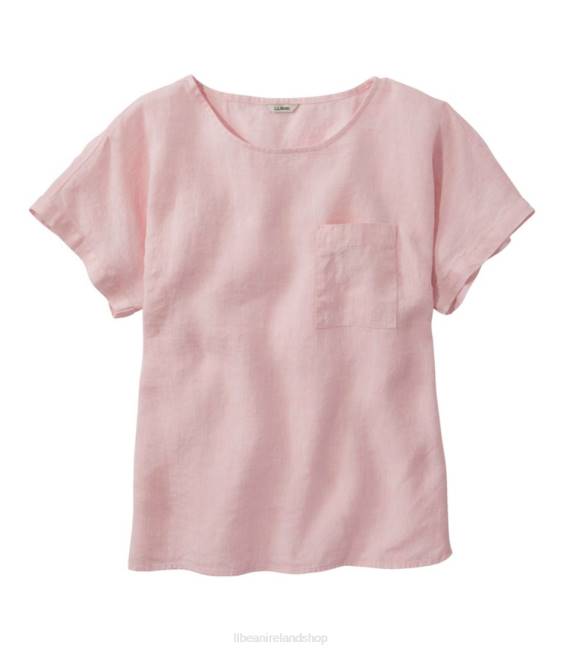 L.L.Bean Premium Washable Linen Shirt Women J46J4735 Clothing Shell Pink