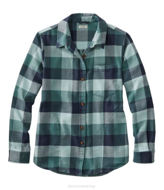 L.L.Bean Soft-Brushed Flannel Shirt Women J46J169 Clothing Soft Spruce