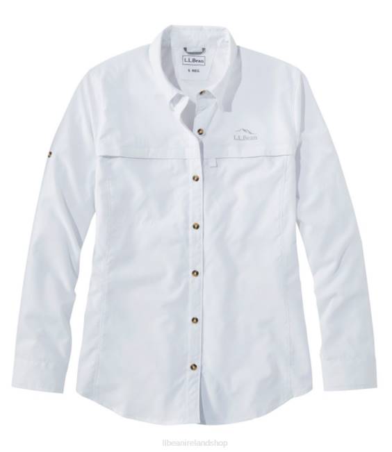 L.L.Bean Tropicwear Shirt Women J46J7068 Clothing White