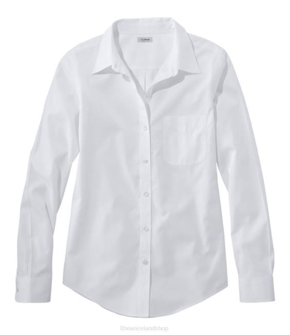 L.L.Bean Wrinkle-Free Pinpoint Oxford Shirt Women J46J93 Clothing White