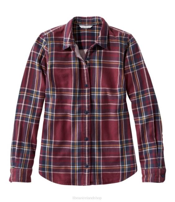 L.L.Bean x Double L Signature Cotton Double-Weave Shirt Women J46J163 Clothing Burgundy