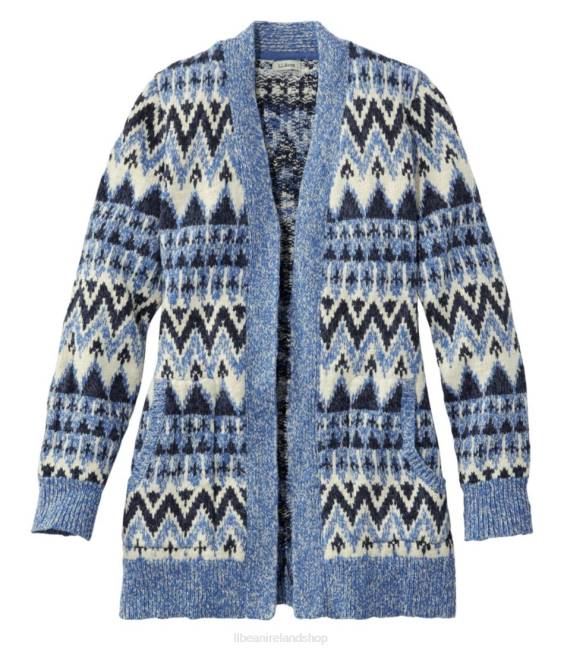 L.L.Bean Cotton Ragg Sweater Women J46J7002 Clothing Rustic Blue Fair Isle