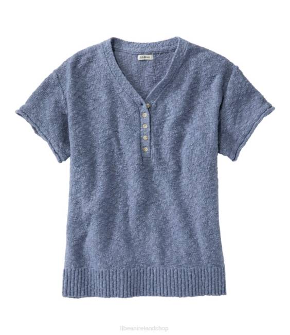 L.L.Bean Midweight Cotton Slub Sweater Women J46J673 Clothing Pale Turquoise