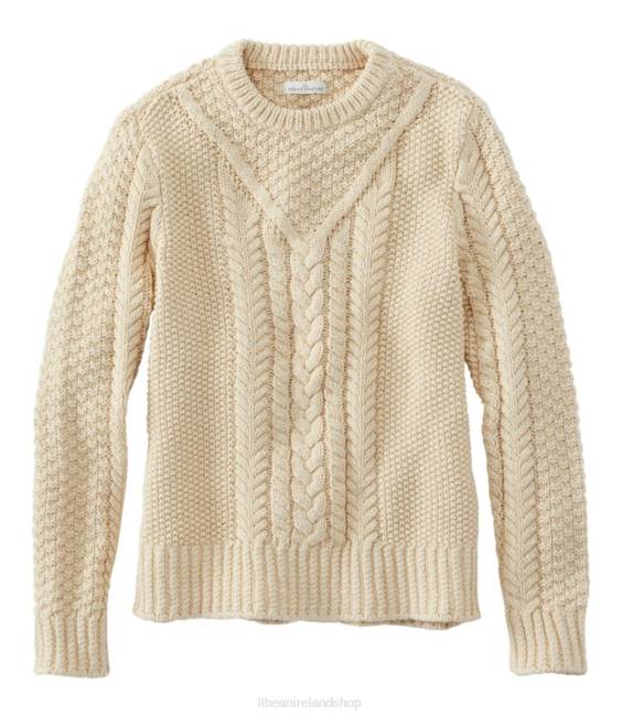 L.L.Bean Signature Cotton Fisherman Sweater Women J46J644 Clothing Beige