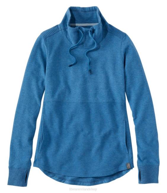 L.L.Bean Cozy Mixed-Knit Pullover Women J46J7171 Clothing Marine Blue Heather