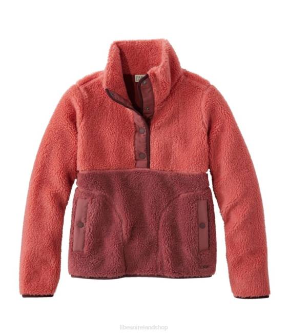 L.L.Bean Sherpa Fleece Pullover Women J46J5925 Clothing Mineral Red/Rosewood