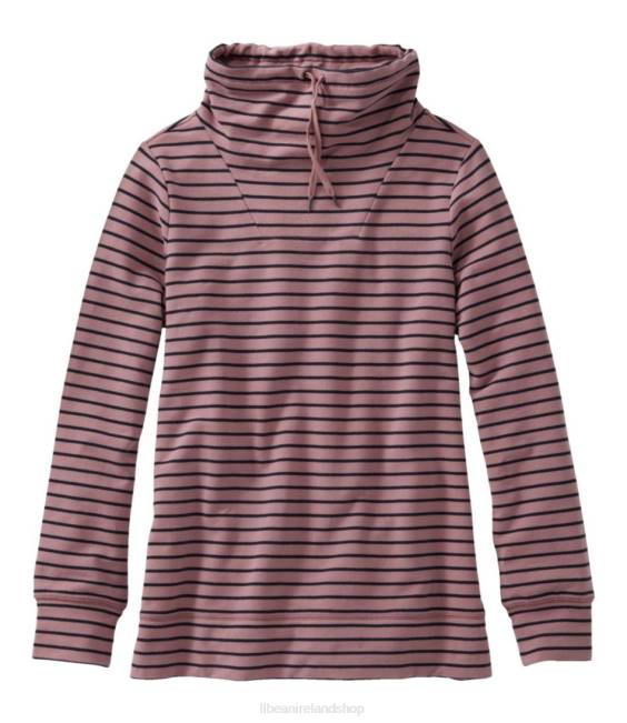L.L.Bean Ultrasoft Sweats Funnelneck Pullover Women J46J3348 Clothing Washed Orchid/Classic Navy