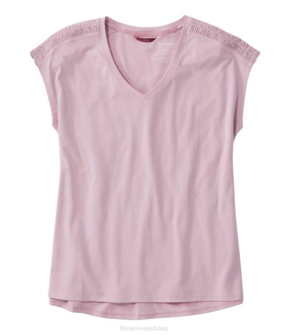 L.L.Bean Beyond Soft V-Neck Tee Women J46J6893 Clothing Light Mauve