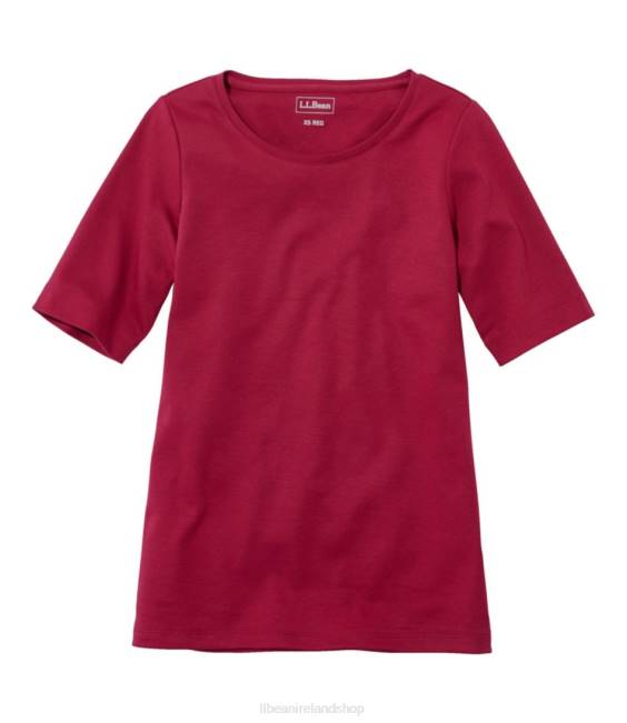 L.L.Bean Jewelneck Tee Women J46J4571 Clothing Dark Cranberry