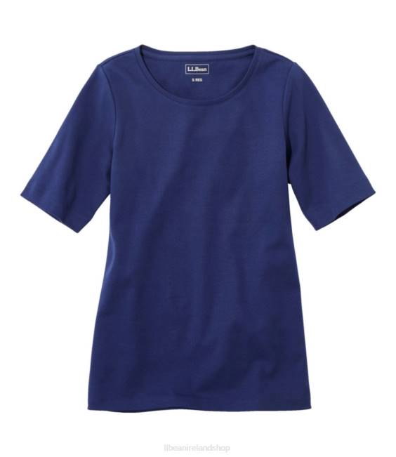 L.L.Bean Jewelneck Tee Women J46J6 Clothing Alpine Blue