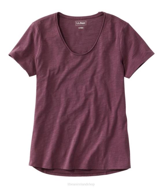 L.L.Bean Organic Cotton Tee Women J46J2977 Clothing Faded Eggplant