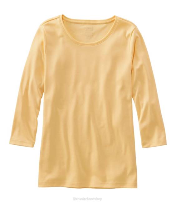 L.L.Bean Pima Cotton Shaped Tee Women J46J6866 Clothing Butter