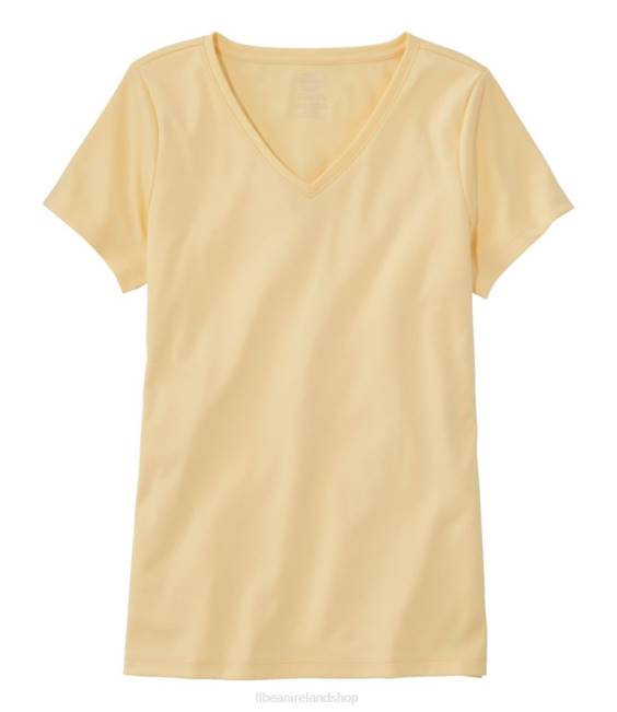 L.L.Bean Pima Cotton Shaped V-Neck Women J46J6864 Clothing Butter