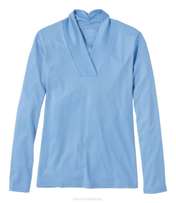 L.L.Bean Pima Cotton Tee Women J46J4652 Clothing Capri Blue