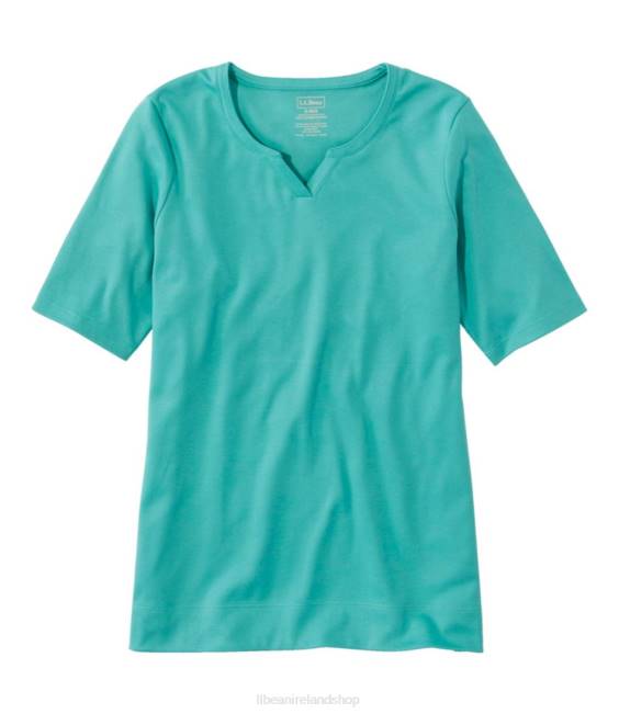 L.L.Bean Pima Cotton Tee Women J46J7178 Clothing Glacier Teal
