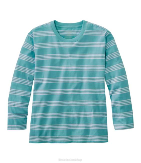 L.L.Bean Saturday T-Shirt Women J46J5712 Clothing Sea Blue/White