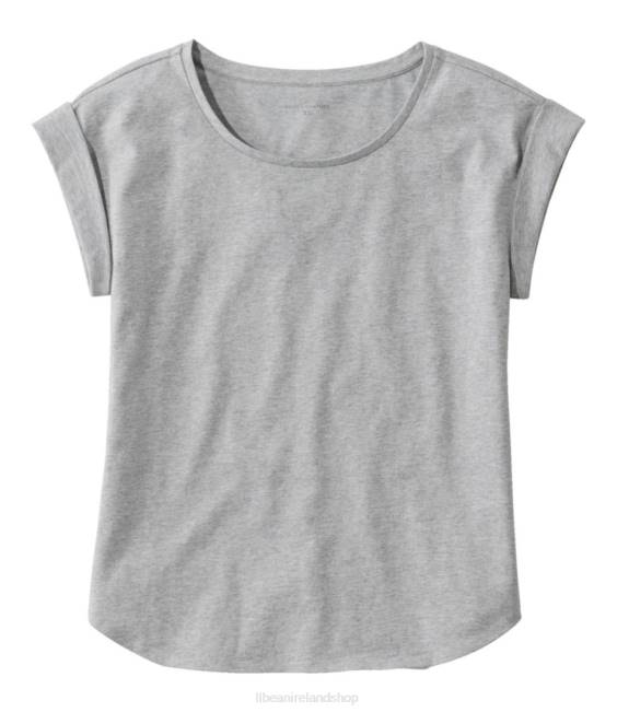 L.L.Bean Signature Rangeley Cotton Tee Women J46J2974 Clothing Gray Heather