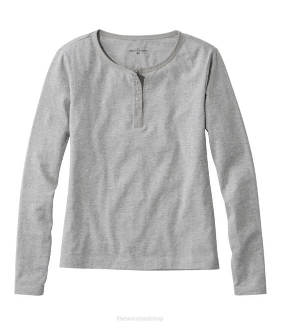 L.L.Bean Signature Rangeley Cotton Tee Women J46J3517 Clothing Gray Heather