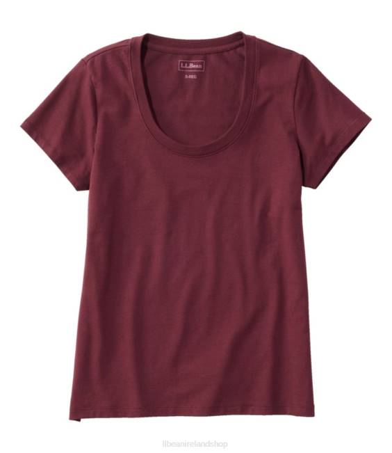 L.L.Bean Soft Stretch Supima Tee Women J46J6909 Clothing Deep Wine