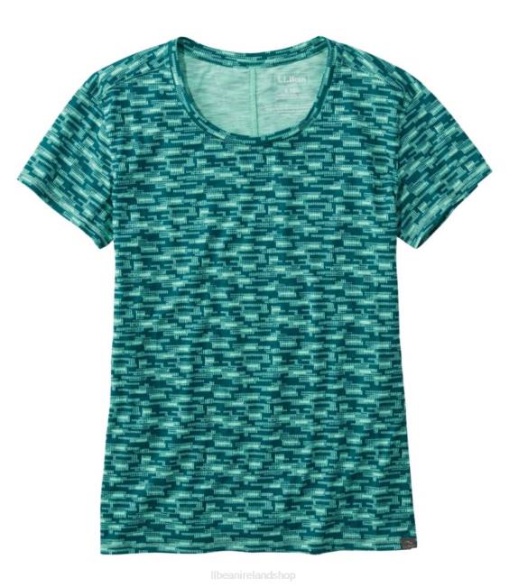 L.L.Bean Streamside Tee Women J46J230 Clothing Faded Jade Geo Stripe