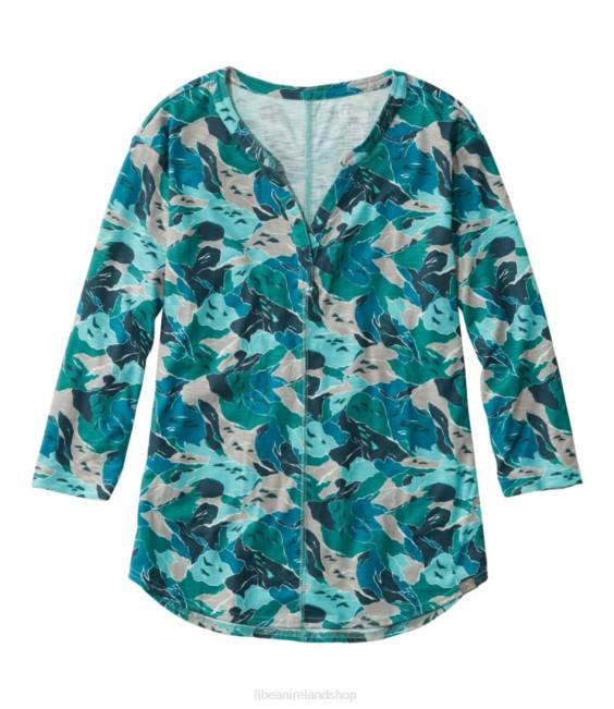 L.L.Bean Streamside Tee Women J46J5688 Clothing Deep Turquoise Camo