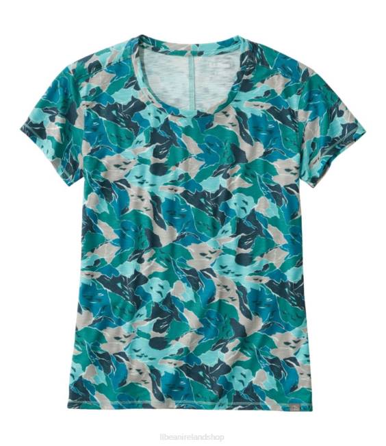L.L.Bean Streamside Tee Women J46J5778 Clothing Deep Turquoise Camo