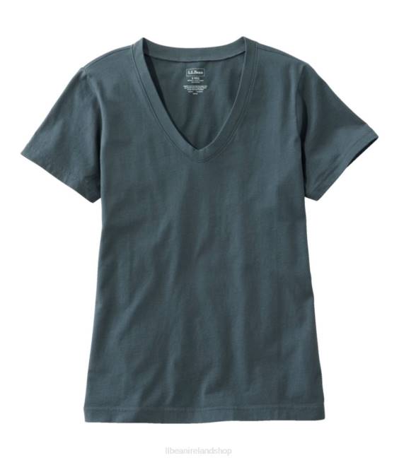L.L.Bean Washed Cotton Tee Women J46J229 Clothing Rangeley Blue