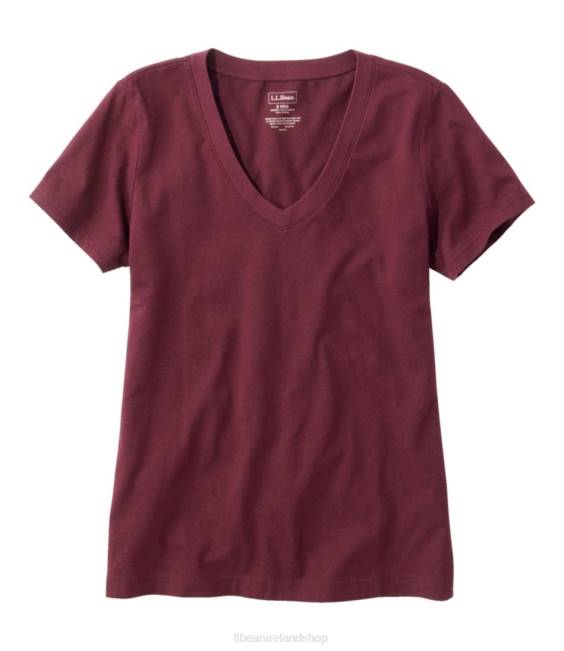 L.L.Bean Washed Cotton Tee Women J46J3118 Clothing Deep Wine