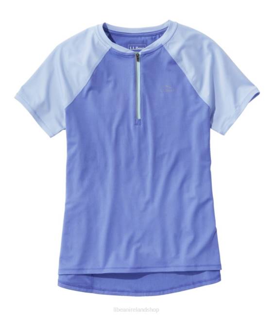 L.L.Bean Comfort Cycling Jersey Women J46J1420 Clothing Larkspur/Malibu Blue