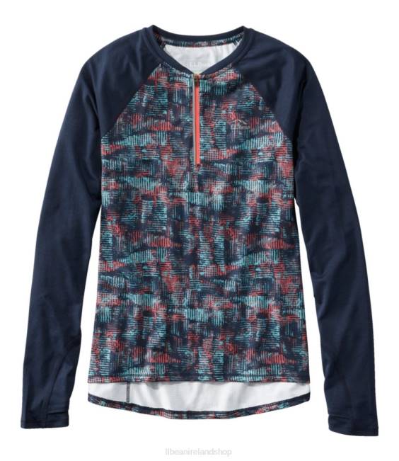 L.L.Bean Comfort Cycling Jersey Women J46J1722 Clothing Classic Navy Geo Print/Classic Navy