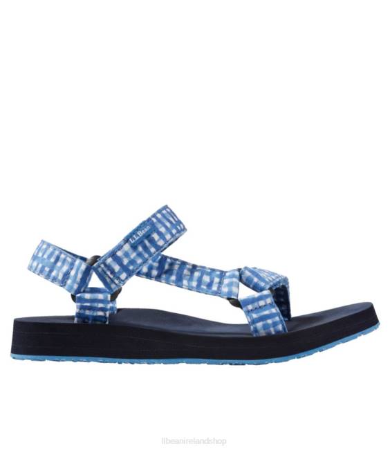 L.L.Bean Maine Isle Four-Point Sandals Women J46J3771 Footwear Marine Blue Gingham