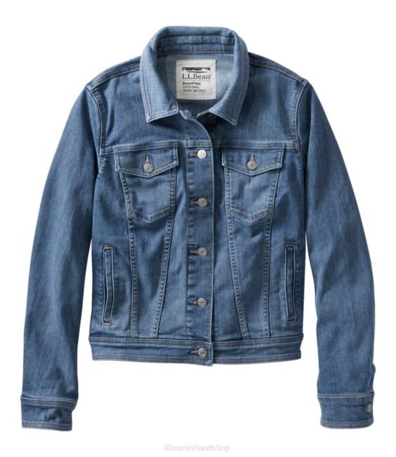 L.L.Bean BeanFlex Jean Jacket Women J46J3632 Outerwear Vintage Faded