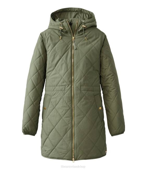 L.L.Bean Cozy Quilted Coat Women J46J6038 Outerwear Deep Olive