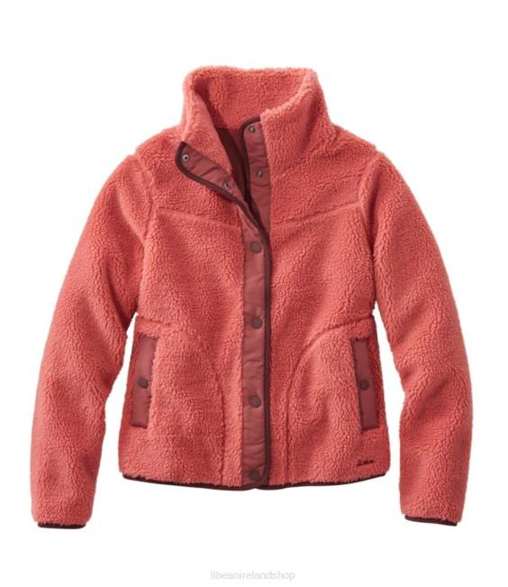 L.L.Bean Sherpa Fleece Jacket Women J46J7305 Outerwear Mineral Red