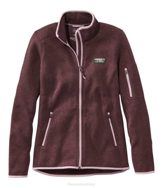 L.L.Bean Sweater Fleece Full-Zip Jacket Women J46J7042 Outerwear Raisin Brown