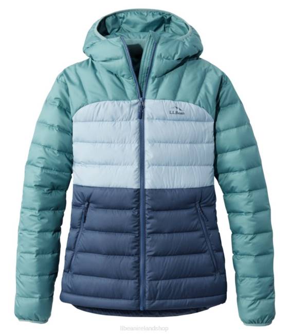 L.L.Bean Down Hooded Jacket Women J46J6046 Outerwear Vintage Indigo/Mineral Blue
