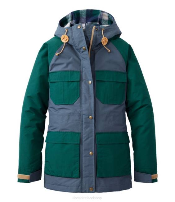 L.L.Bean Original Baxter State Parka '82 Women J46J3688 Outerwear Storm Blue/Black Forest Green