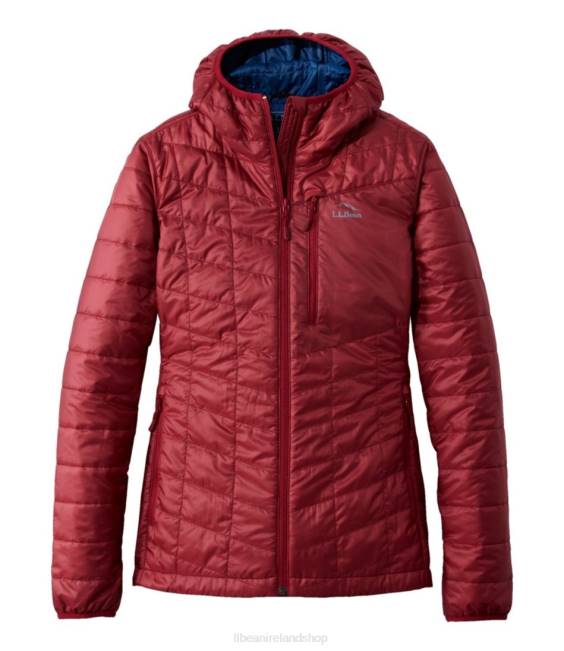 L.L.Bean PrimaLoft Packaway Hooded Jacket Women J46J3590 Outerwear Mountain Red
