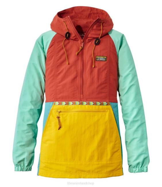 L.L.Bean Mountain Classic Anorak Women J46J3591 Outerwear Orange Spice/Golden Lemon