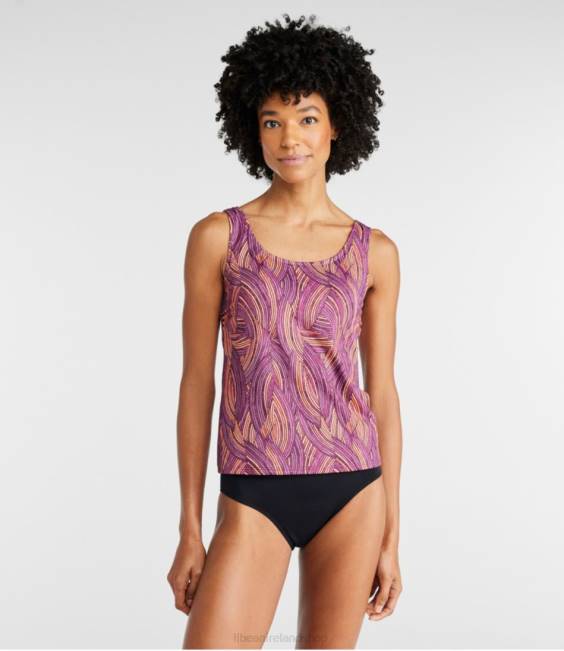 L.L.Bean BeanSport Swimwear Women J46J2991 Clothing Plum Wine Wave